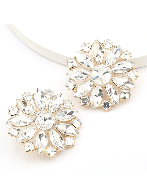 

YoungWildFree Women Silver-Toned Cubic Zirconia Classic Studs Earrings