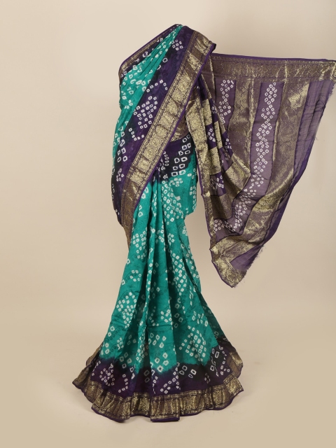 

Pothys Green & Blue Bandhani Art Silk Saree
