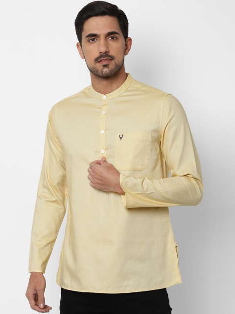 

Allen Solly Men Yellow Self Design Short Kurta