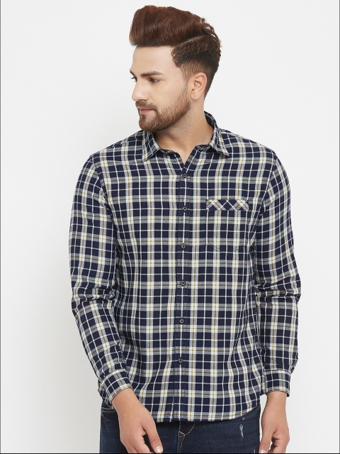 

Canary London Men Khaki Slim Fit Tartan Checked Casual Shirt