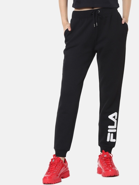 

FILA Women Black Solid Straight-Fit Joggers