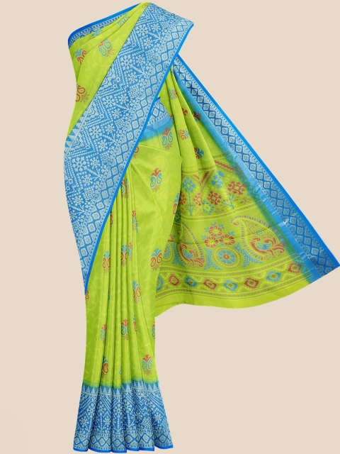 

Kalamandir Green & Blue Printed Saree