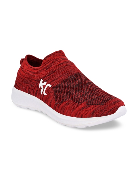 

Alberto Torresi Men Red Woven Design Slip-On Sneakers
