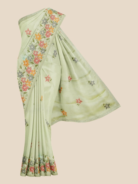 

Kalamandir Women Green & Pink Floral Print Saree