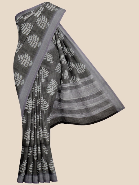

Kalamandir Black & Grey Printed Saree