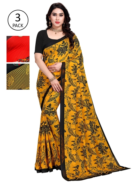 

KALINI Multicoloured Pack of 3 Saree, Multi
