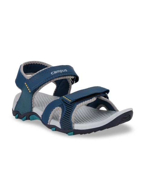 

Campus Men Navy Blue & Grey Solid Sports Sandals