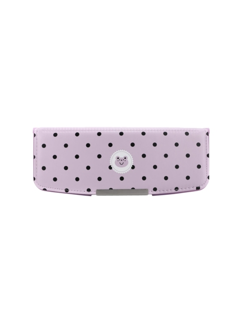 

QIPS Girls Purple & Black Micro Dots Printed Magnetic Pencil Box
