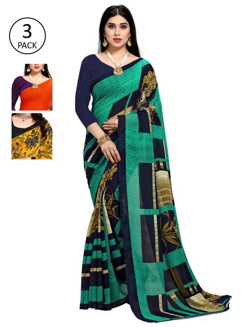 

KALINI Multicoloured Pack Of 3 Printed Saree, Multi