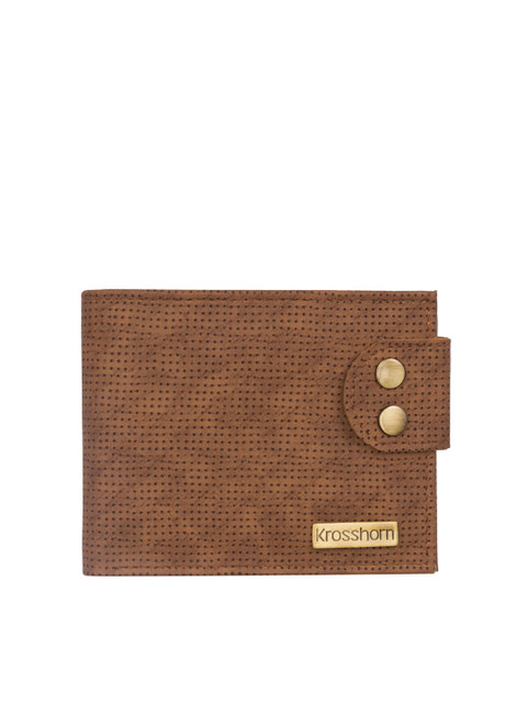 

Krosshorn Men Brown Two Fold Wallet