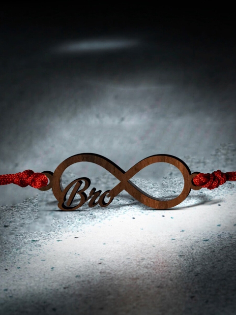 

Bigsmall Boys Brown & Maroon Infinite Bro Love Wooden Rakhi