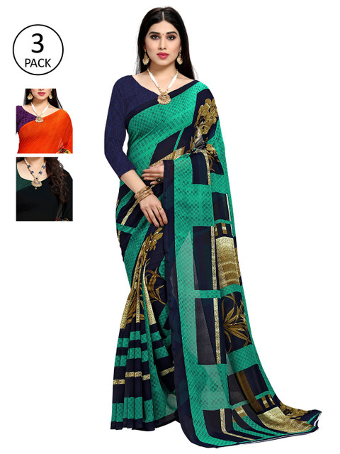 

KALINI Pack Of 3 Multicoloured Printed Saree, Multi