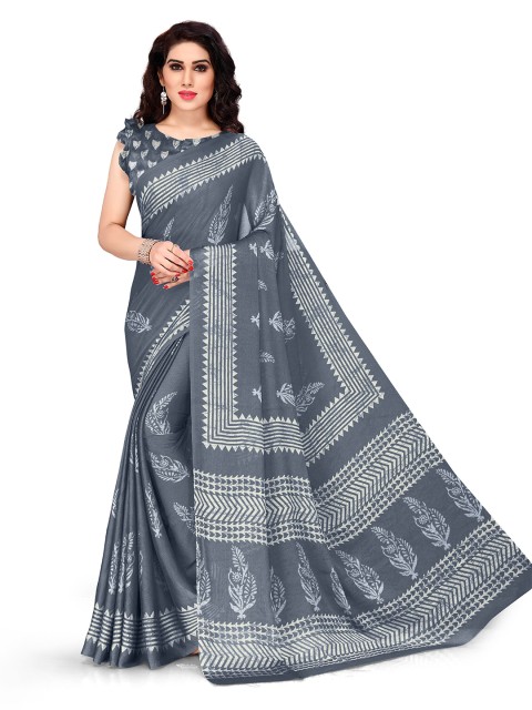 

KALINI Grey & White Batik Saree