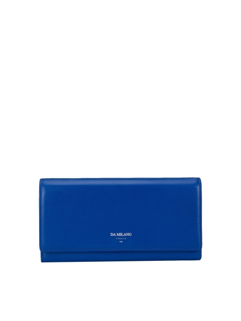 

Da Milano Women Blue Leather Envelope Wallet