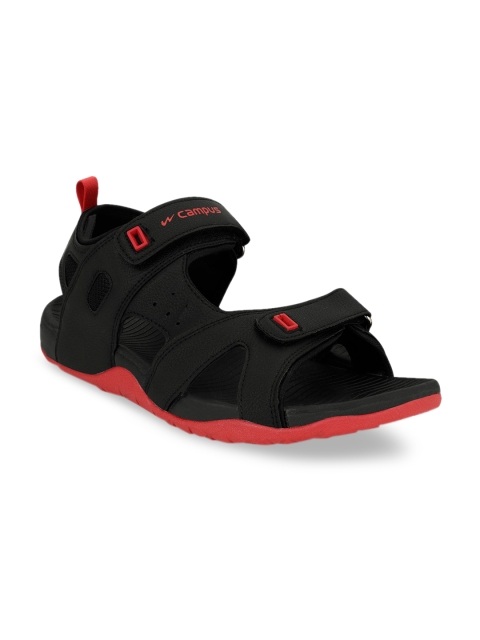 

Campus Men Black & Red Sports Sandals