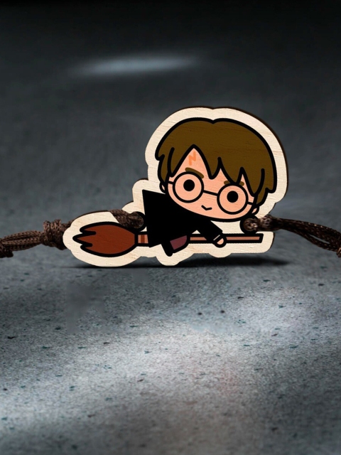 

Bigsmall Boys Brown & Black Harry Potter Wooden Rakhi