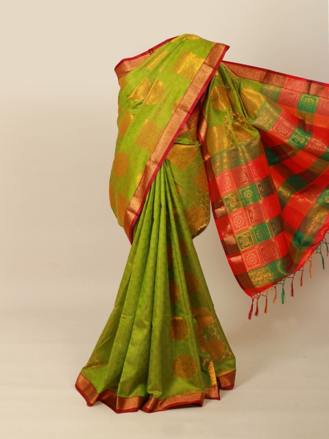 

Pothys Green & Pink Woven Design Zari Art Silk Saree