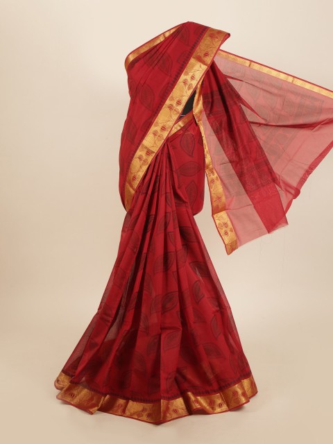 

Pothys Red Floral Silk Cotton Saree