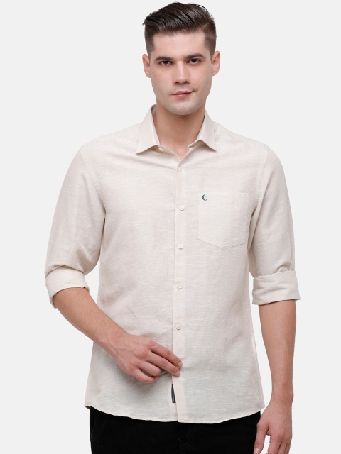 

CAVALLO by Linen Club Men Off White Casual Shirt