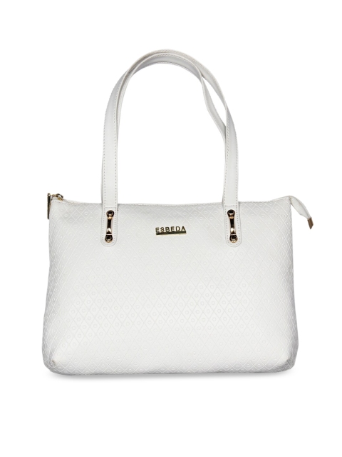 

ESBEDA White Textured Structured Shoulder Bag