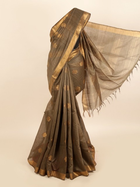 

Pothys Brown & Gold-Toned Woven Design Jute Cotton Saree