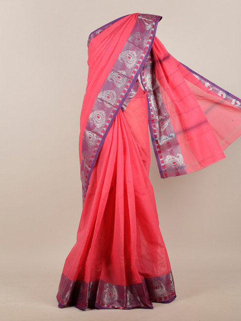 

Pothys Pink & Violet Zari Pure Cotton Saree