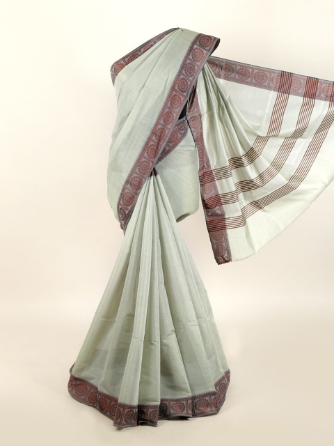 

Pothys Grey & Taupe Cotton Blend Saree