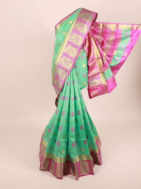 

Pothys Green & Pink Woven Design Saree