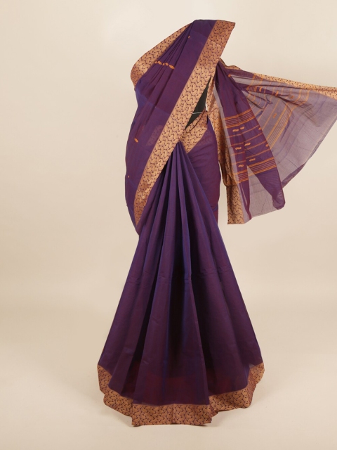 

Pothys Purple & Gold-Toned Pure Cotton Saree
