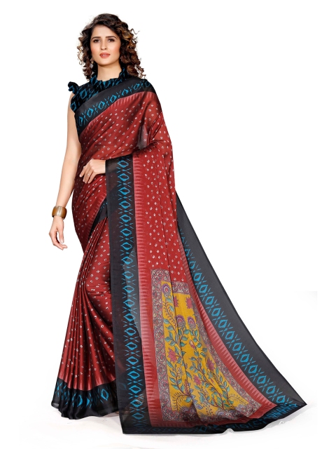 

KALINI Maroon & Black Baluchari Saree