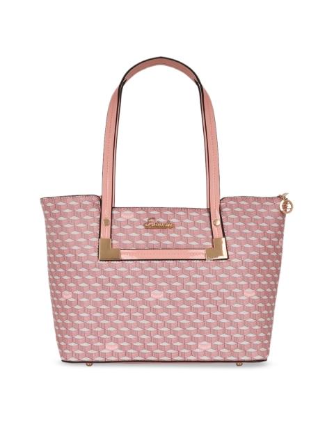 

ESBEDA Pink Geometric Printed Shopper Shoulder Bag