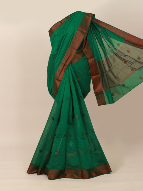 

Pothys Green & Brown Floral Saree