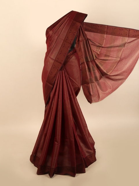 

Pothys Maroon Cotton Blend Saree
