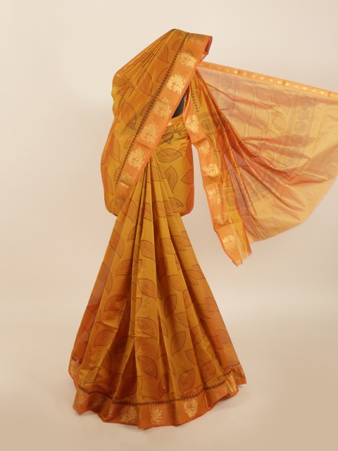 

Pothys Mustard Yellow Ethnic Motifs Silk Cotton Saree