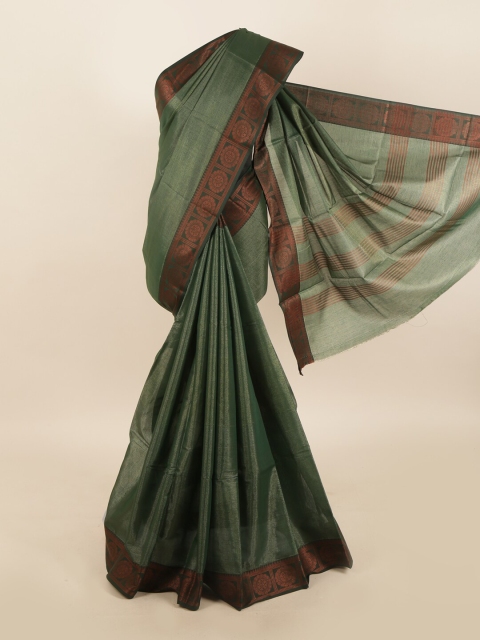 

Pothys Green & Maroon Cotton Blend Saree