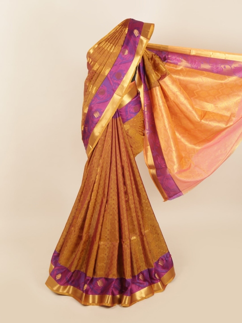 

Pothys Rust & Magenta Woven Design Zari Silk Blend Saree