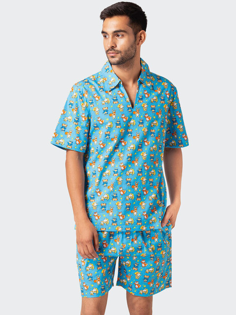 

Fluffalump Men Blue Night Wear Set