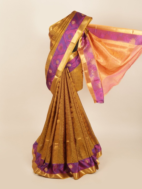 

Pothys Brown & Purple Woven Design Silk Blend Saree