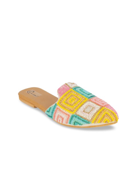 

The Desi Dulhan Women Multicoloured Mules Flats, Multi