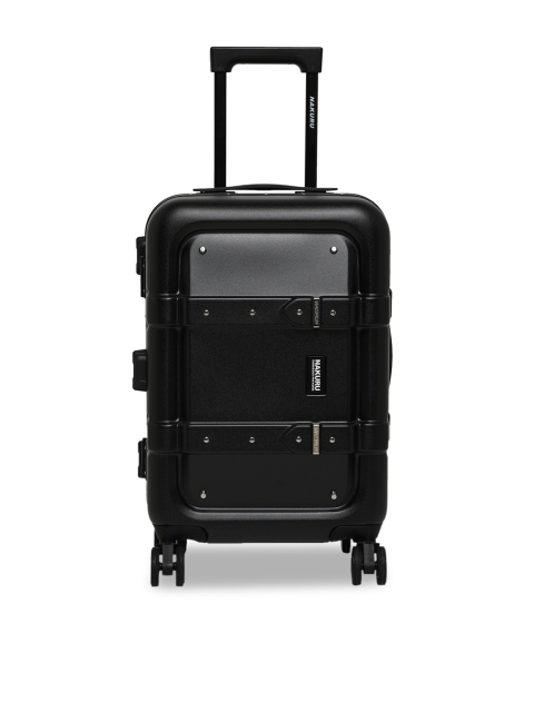 

NAKURU Black Matt Textured Hard-Sided Medium Trolley Suitcase