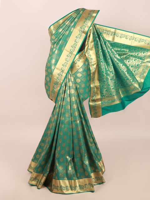 

Pothys Green Coloured & Gold Woven Design Zari Silk Blend Saree