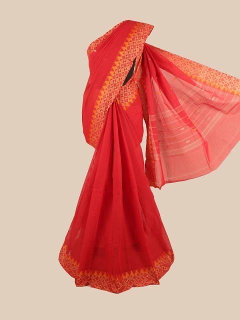 

Pothys Red & Yellow Woven Design Pure Cotton Saree