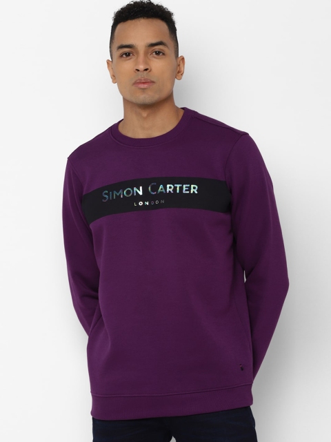 

SIMON CARTER LONDON Men Purple Printed Sweatshirt