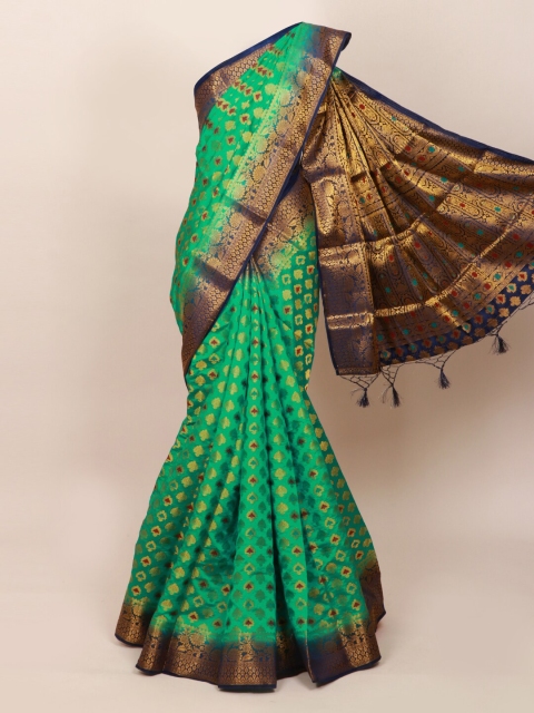 

Pothys Green & Blue Woven Design Art Silk Saree