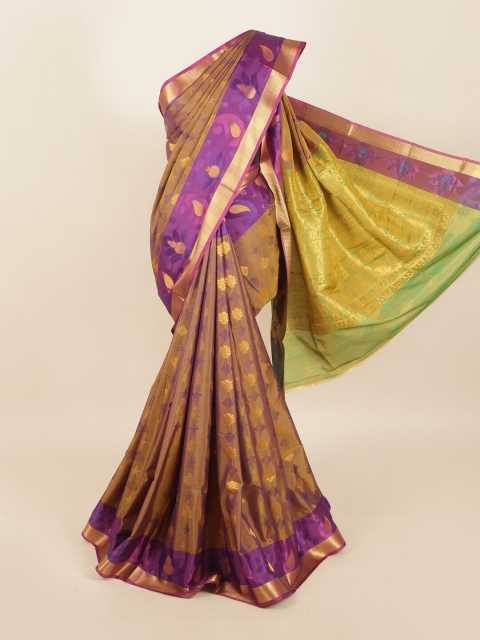 

Pothys Violet & Yellow Woven Design Silk Blend Saree