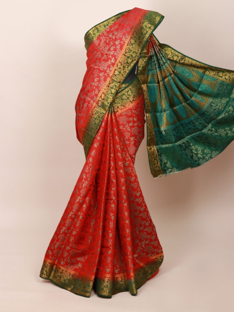 

Pothys Maroon & Green Floral Art Silk Saree
