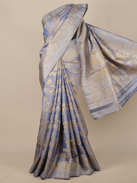

Pothys Blue & Beige Woven Design Jute Silk Heavy Work Saree
