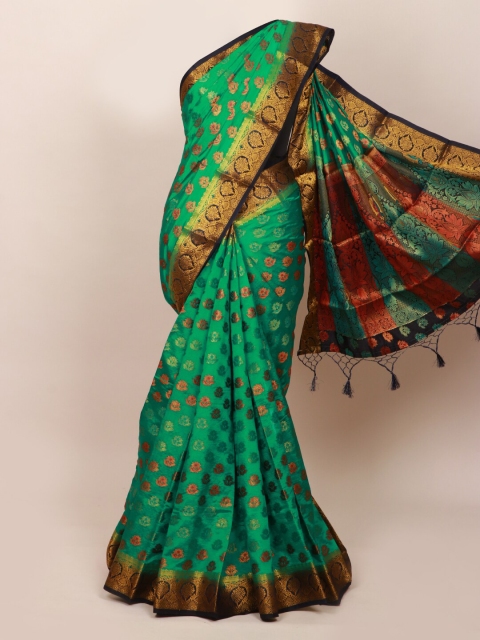 

Pothys Green & Brown Woven Design Art Silk Saree