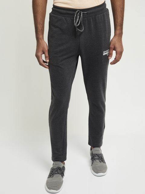 

max Men Charcoal Grey Solid Track Pants