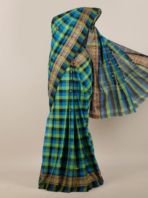 

Pothys Multicoloured Checked Pure Cotton Saree, Multi